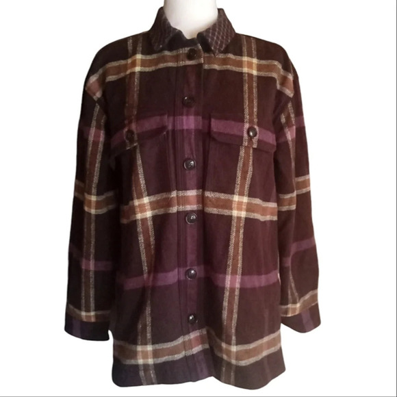 Madewell Women's Rugby Plaid Flannel Shacket NWT Size Small - Picture 3 of 9